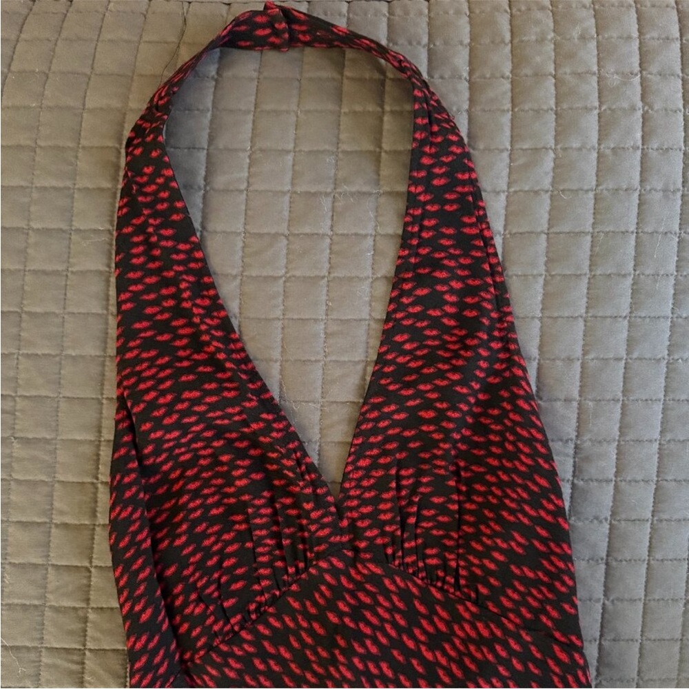 Reformation Red and Black Mini Delanie Dress - Picture 8 of 9
